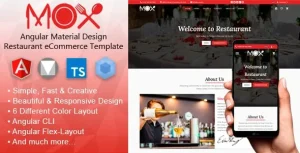 Mox - Angular 20 Material Design Restaurant eCommerce Template + Admin Panel 1.9.0