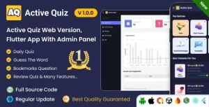 Active Quiz - Quiz Game - Web Version - Flutter Full App + Admin Panel (SaaS)